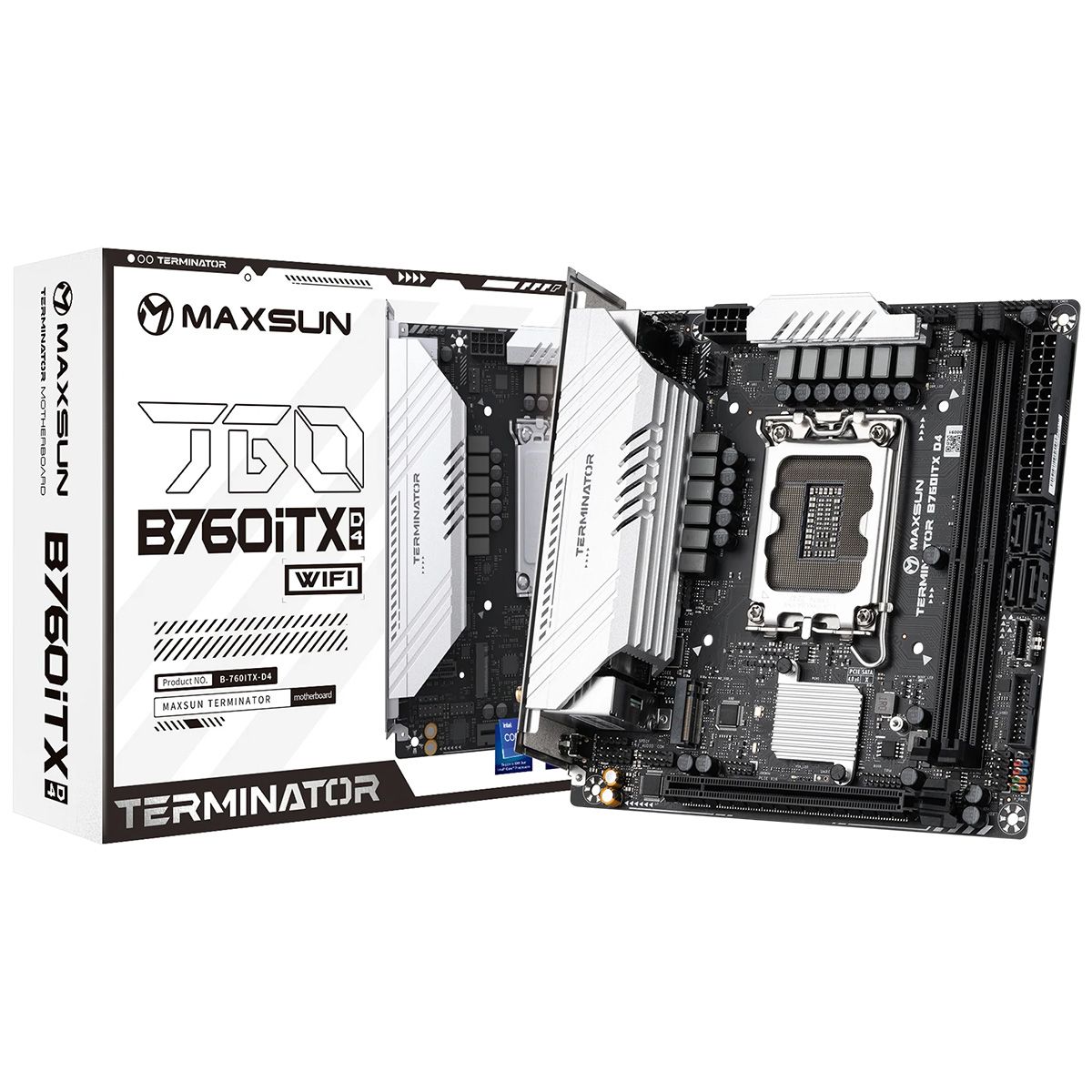 МатеринскаяплатаMaxsunMS-TerminatorB760ITXD4WIFIB760LGA17002xDDR41xPCIEx162xM.21*TypeC(20Gpbs)1*TypeC(5Gpbs)6xUSB3.2Gen16xUSB2.04xSATA3.02.5GDPHDMIITXRTL