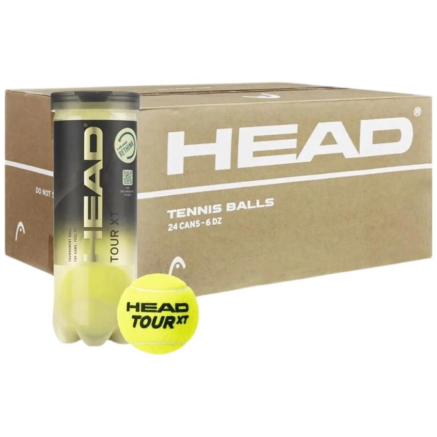 Head Мячи для большого тенниса HEAD TOUR XT - 3B (1 коробка, 24 банки, 72 мяча)