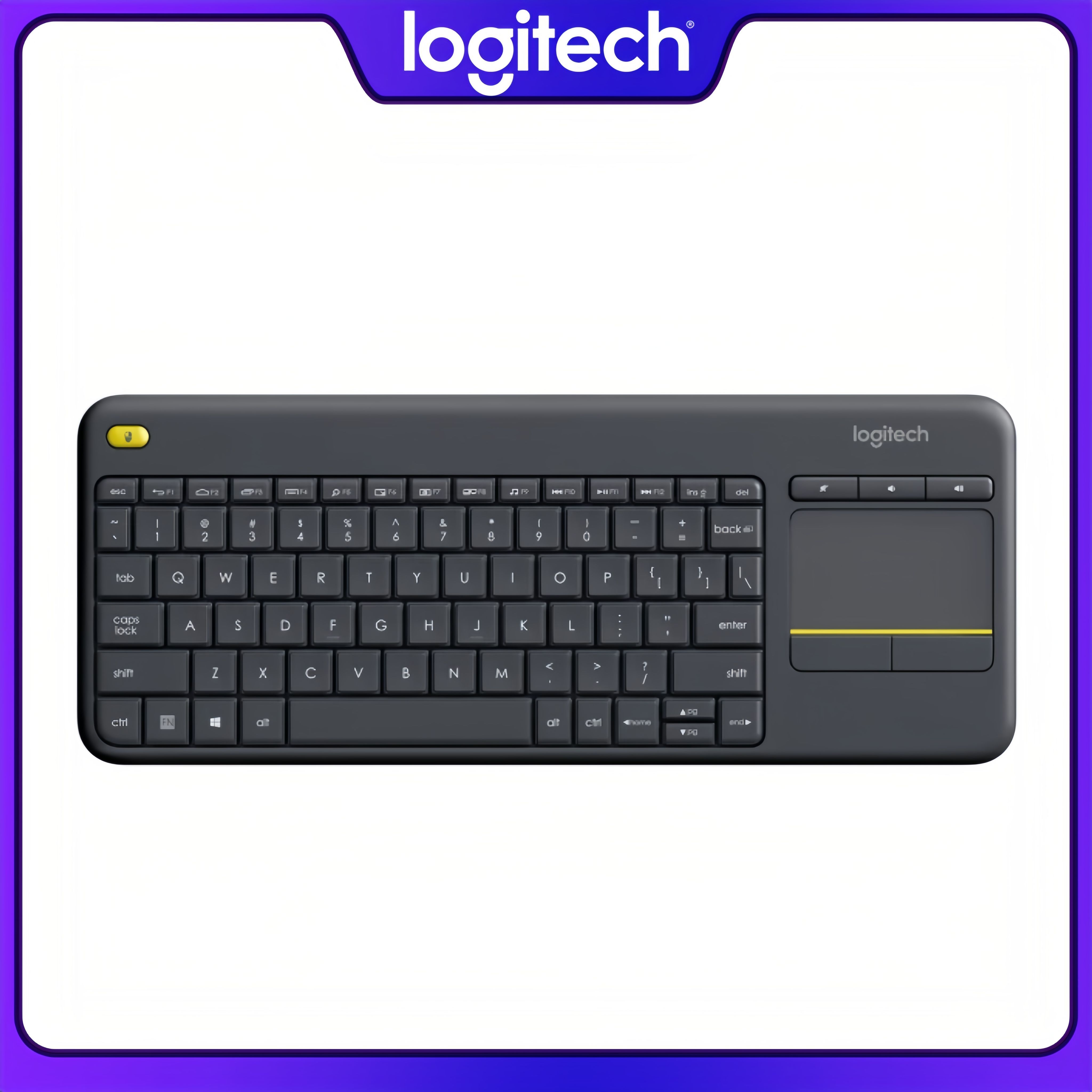 Logitech Клавиатура беспроводная Logitech K400 PLUS, Английская раскладка, черный