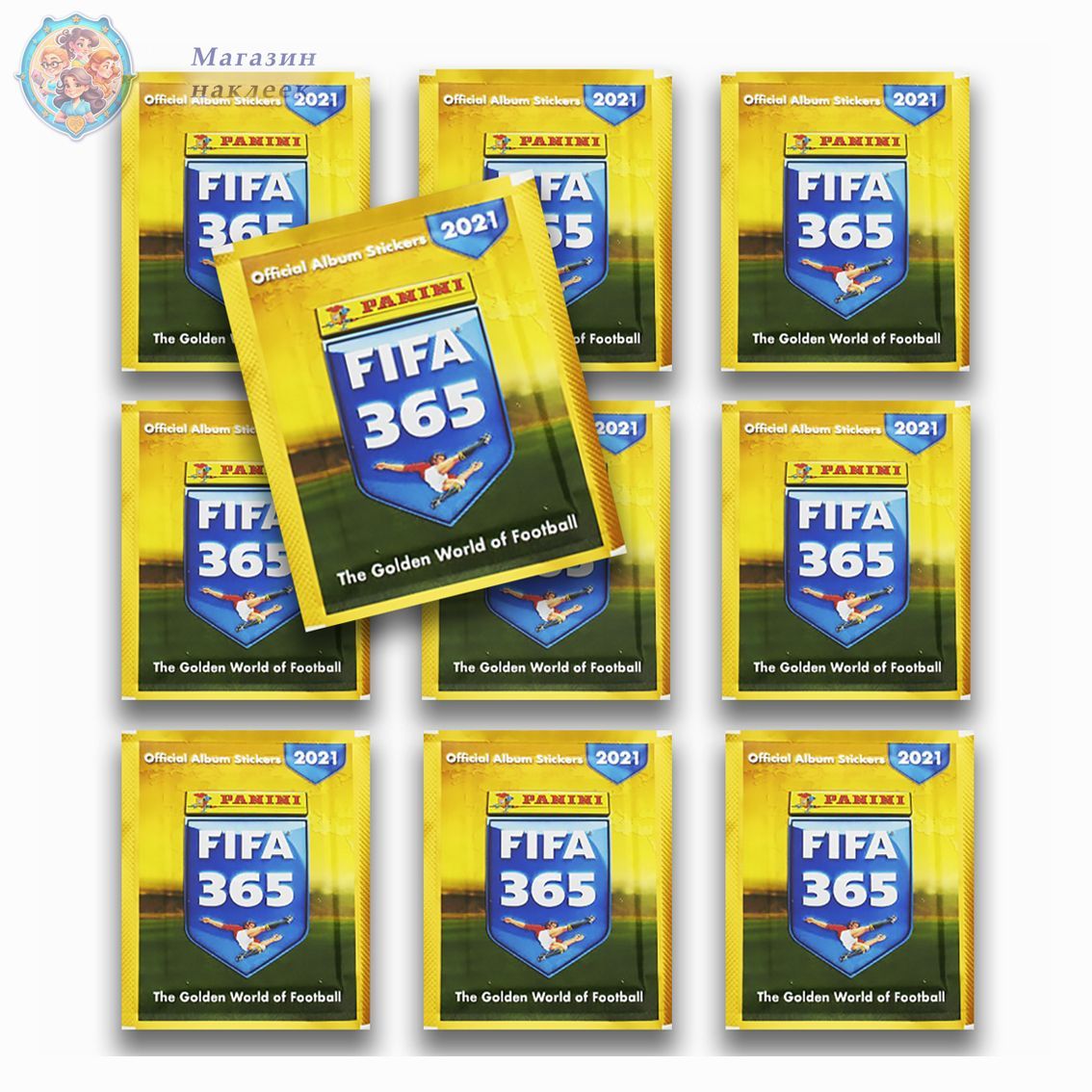 10 пакетиков Panini Fifa 365: 2021 (50 наклеек)