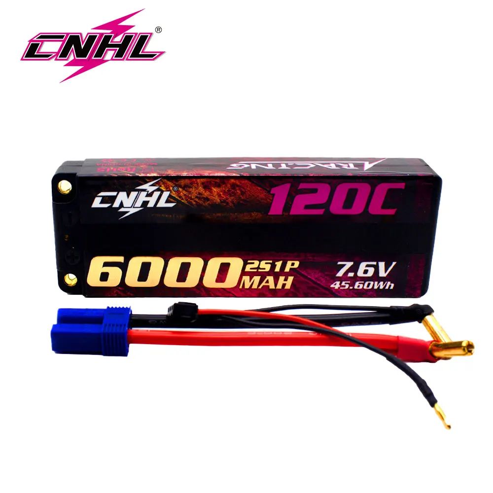 CNHL 2S 3S 4S Lipo аккумулятор 6000 мАч 7,6 В 11,4 В 15,2 В 120C HV Жесткий чехол с вилкой EC5