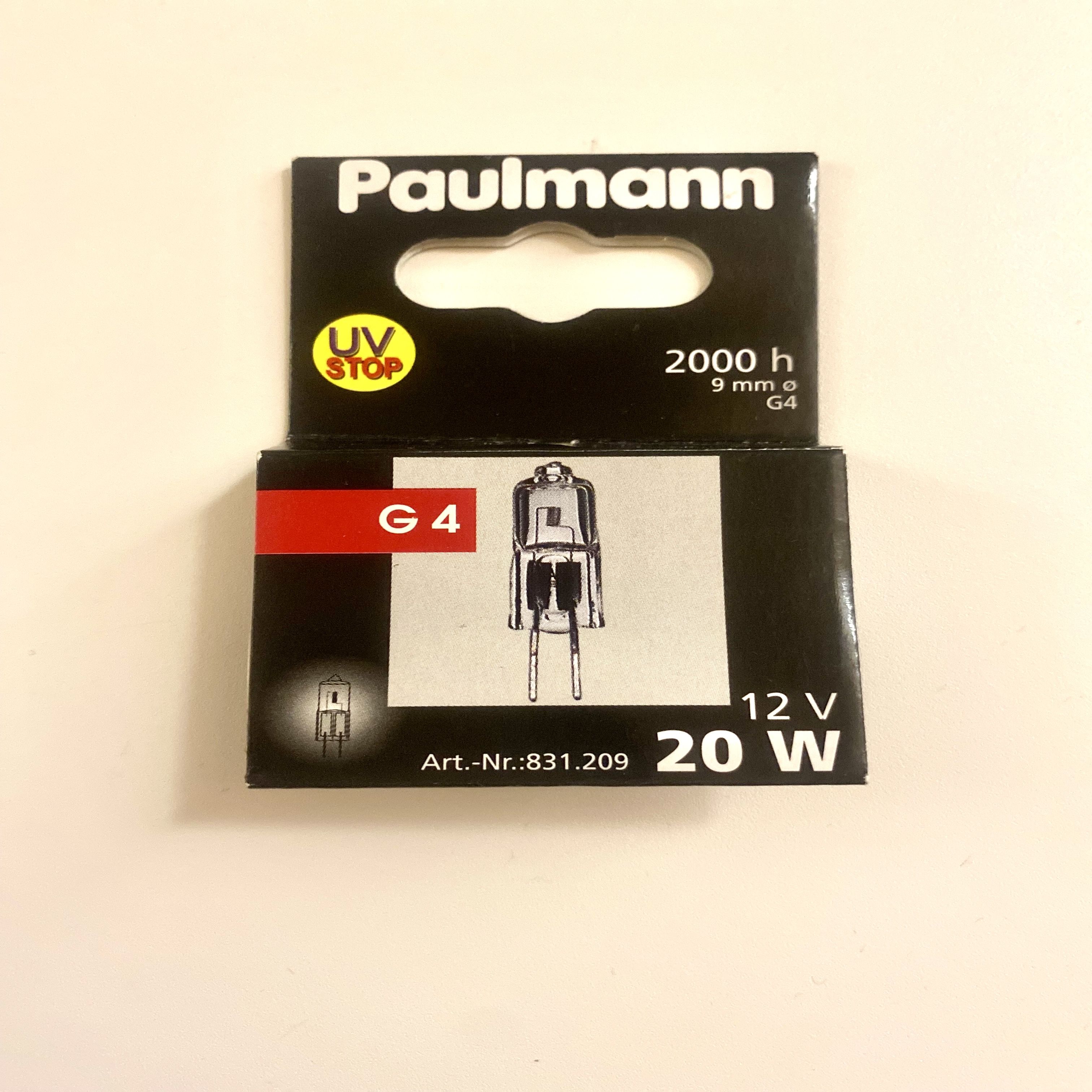 Paulmann Лампочка G4 20w 12v 9mm 831.209 галогенная прозрачная