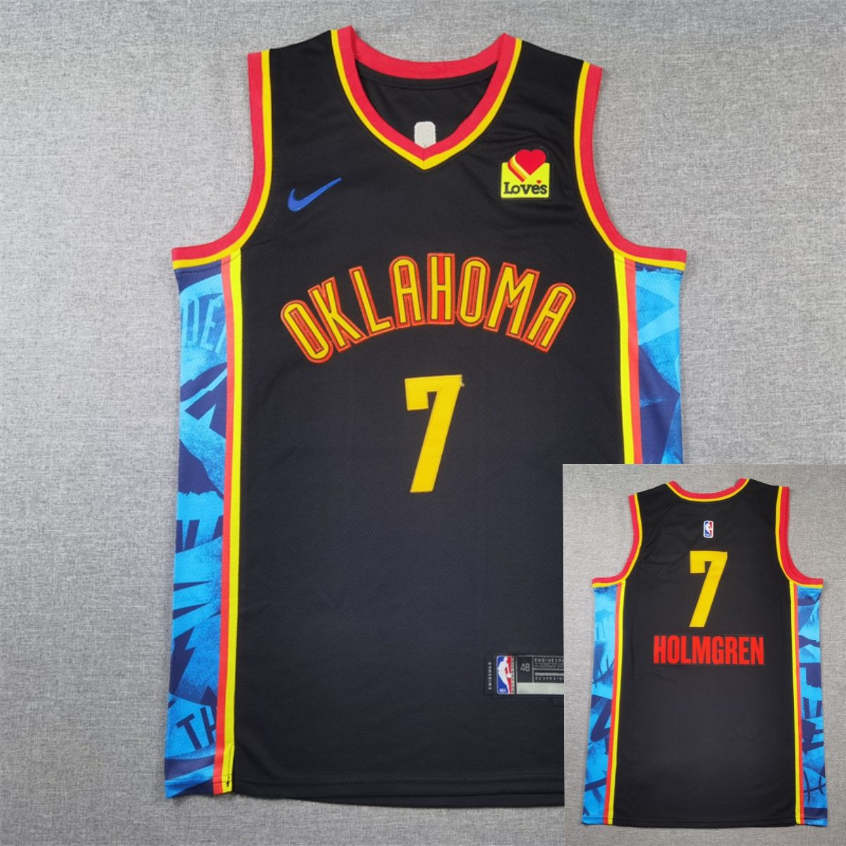 Форма баскетбольная NBA Jerseys Chet Holmgren #7 Oklahoma City Thunder Баскетбольный жилет спортивная рубашка