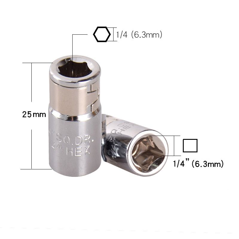 Держательбитыпереходниксквадрата1/4"хнавнутреннийшестигранник1/4",длина25мм