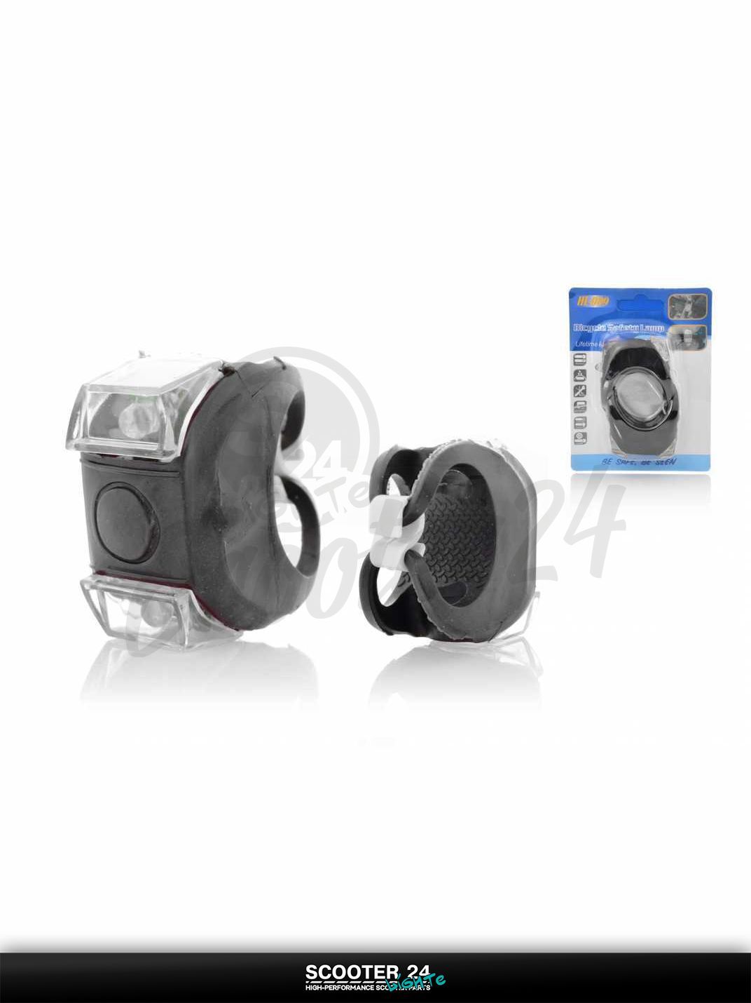 Габариты для мототехники диодные, белый свет, 3 режима, силиконовые, 2шт (черный корпус) #DEN 006