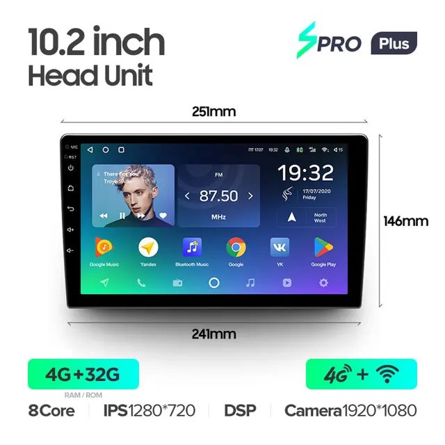 TeyesSPROPLUS4/32Gb10.2"дюйма,безпереходнойрамки