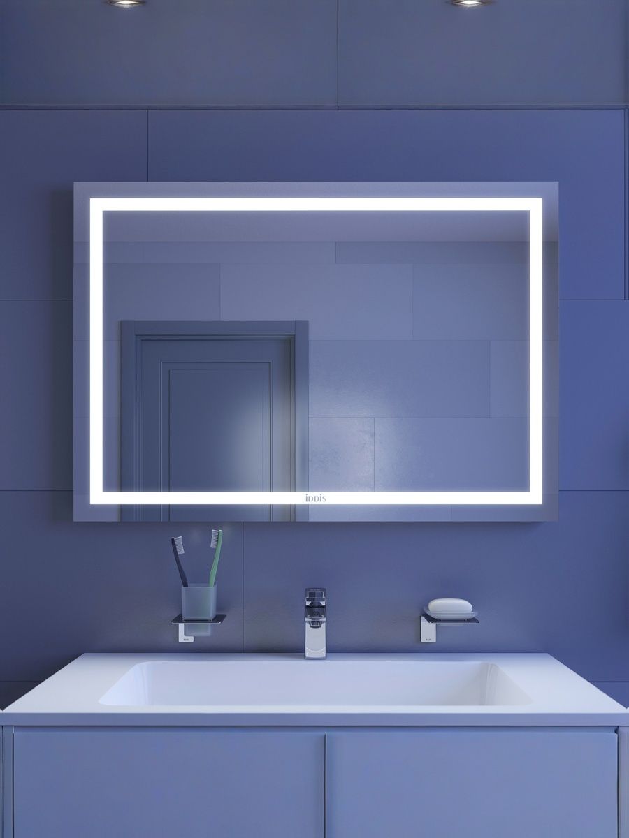 Фото товара на маркетплейсе ozon Зеркало с подсветкой для ванной комнаты, 100 см, Zodiac, IDDIS, ZOD1000i98