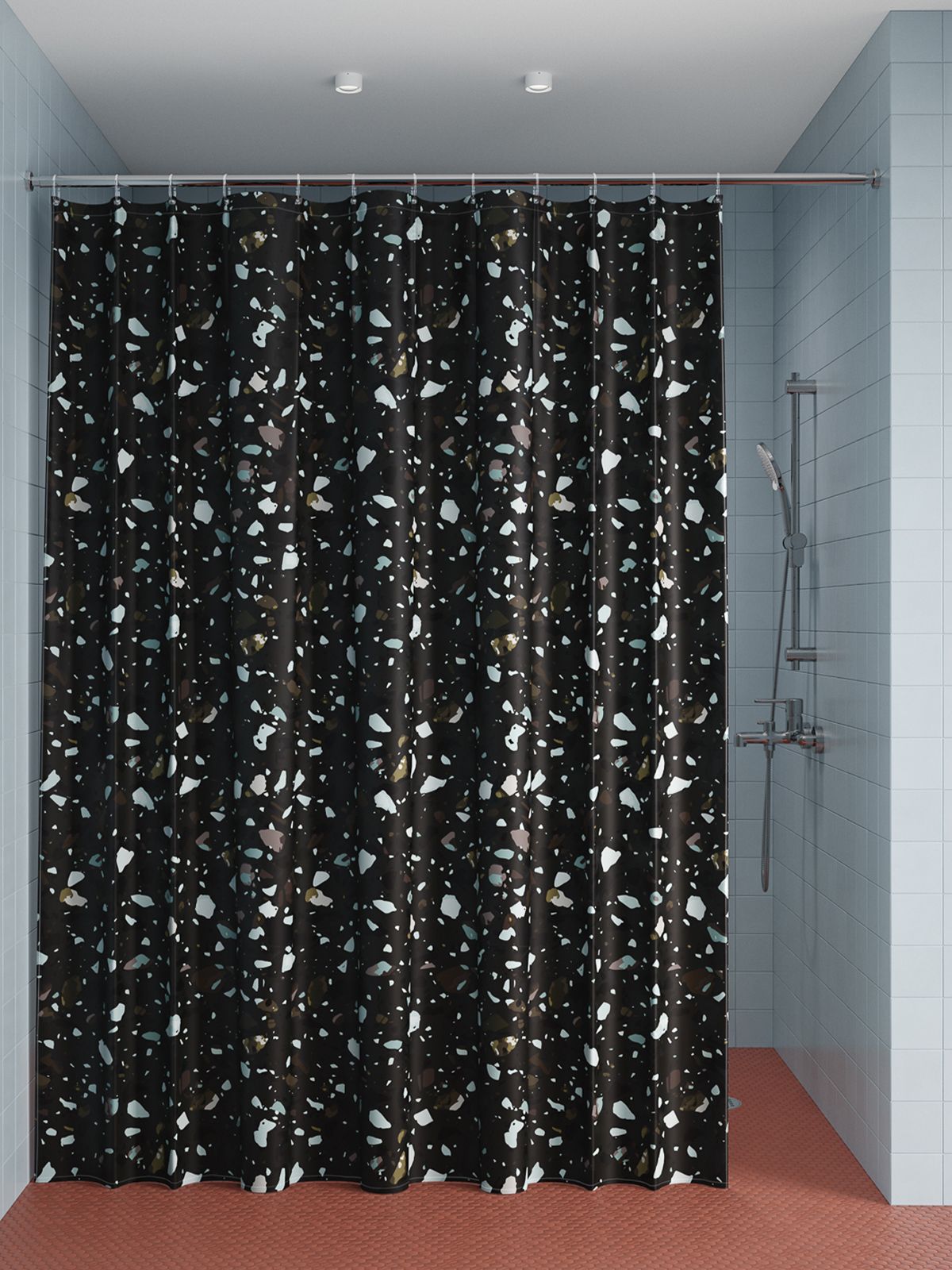 Фото товара на маркетплейсе ozon Штора для ванной комнаты и душа IDDIS, 180x200 см, тканевая, водонепроницаемая, полиэстер, с кольцами, BT02P18i11