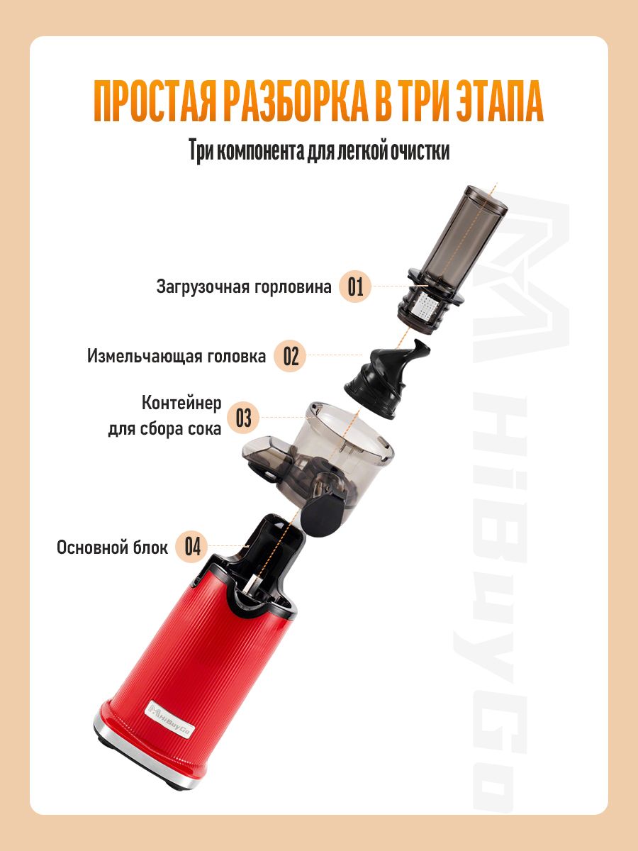 соковыжималка электрическая, соковыжималка шнековая, для овощей и фрук(图2)