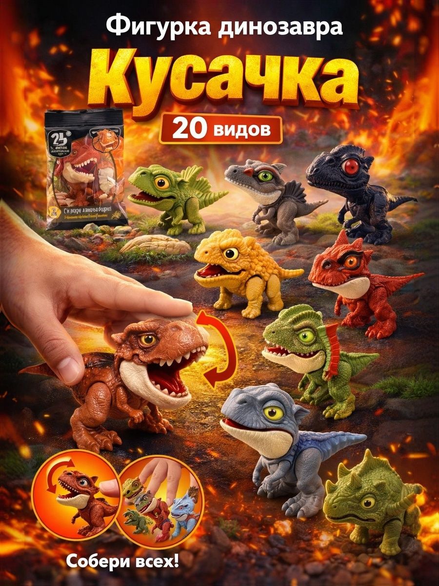 Игрушка — сюрприз «Кусачки», фигурки динозавров / игрушка для детей