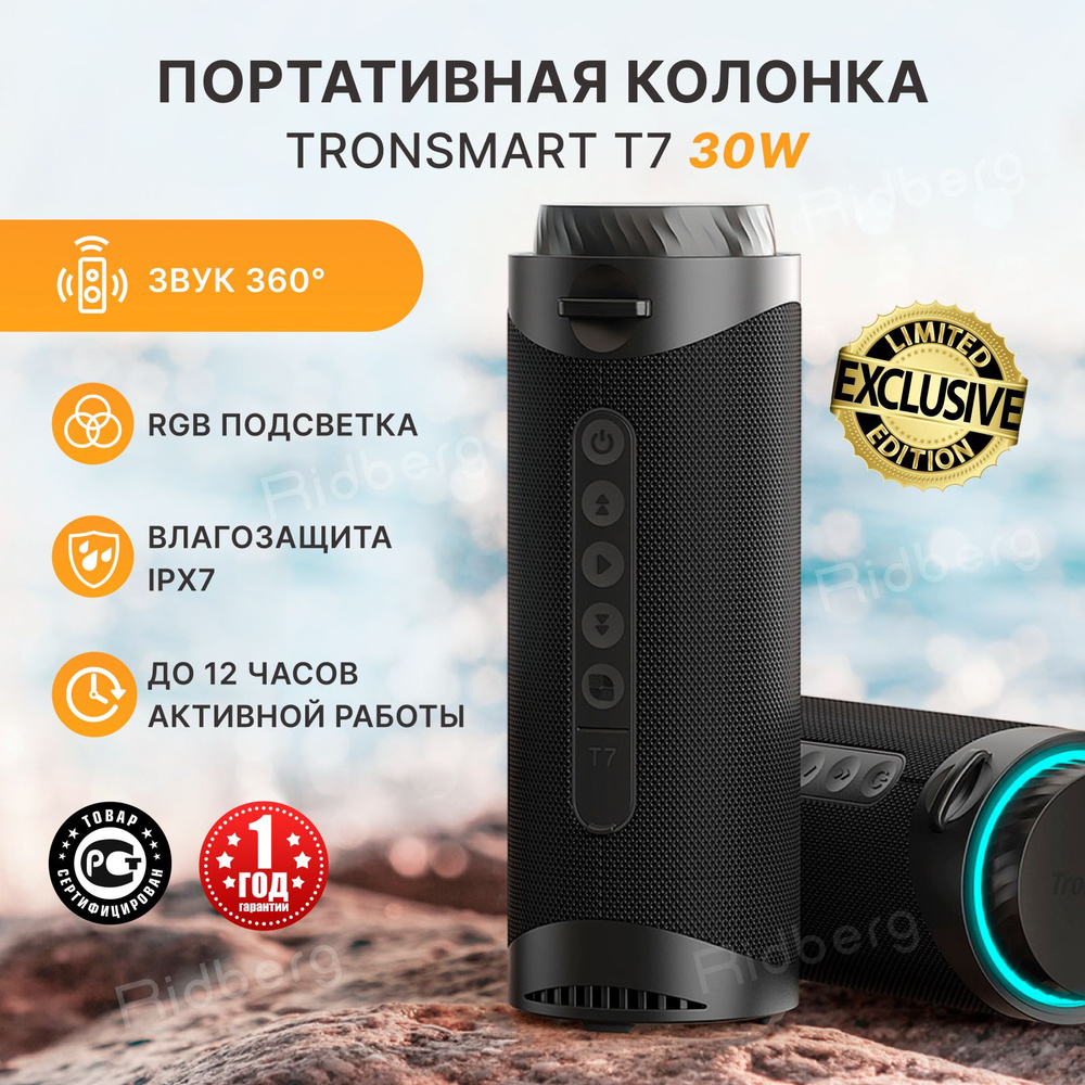 Беспроводная колонка Tronsmart TronsmartT7_Ridberg/ - купить по доступным  ценам в интернет-магазине OZON (640992417)