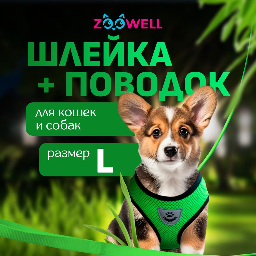 Шлейка и поводок для кошек, собак маленьких и средних пород и хорьков ZOOWELL, набор для прогулок котят #1