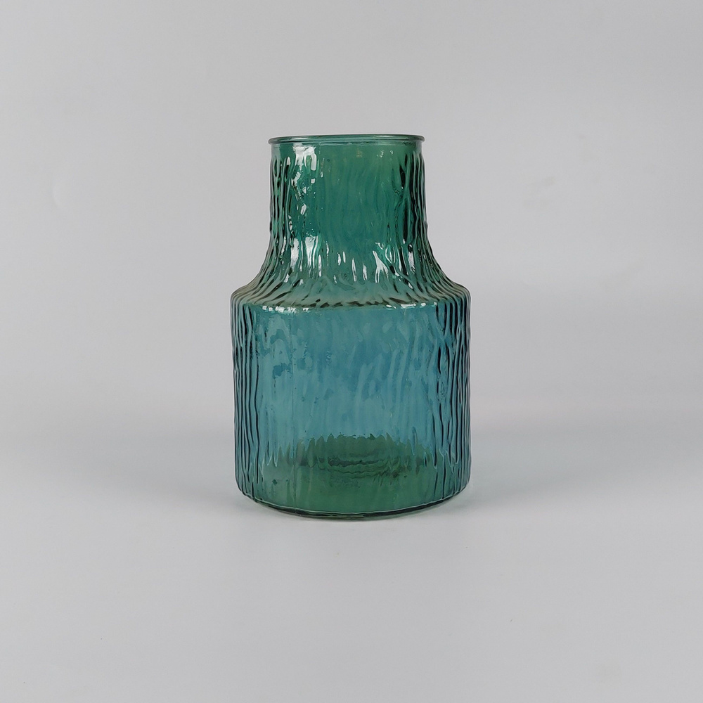 Ваза стеклянная, ваза для цветов зеленая 29х7 #1