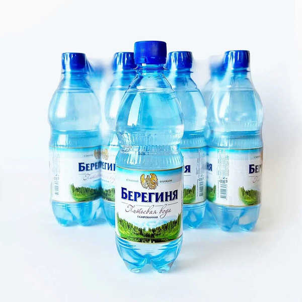 Вода газированная "Берегиня" в бутылках 0,5 л, в упаковке 12 шт х 0,5 л ...