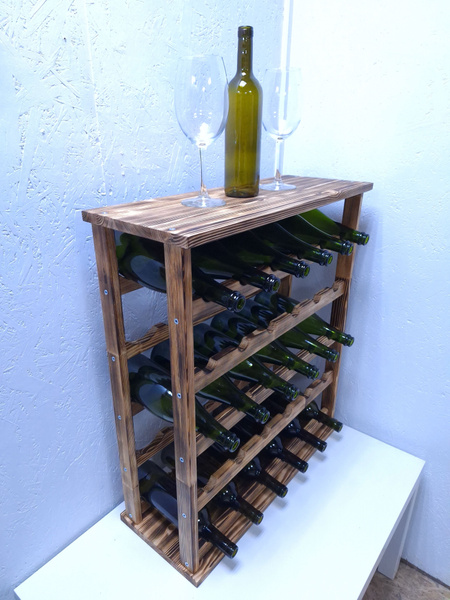 Характеристики Винный стеллаж из дерева со столешницей для 30 бутылок ...