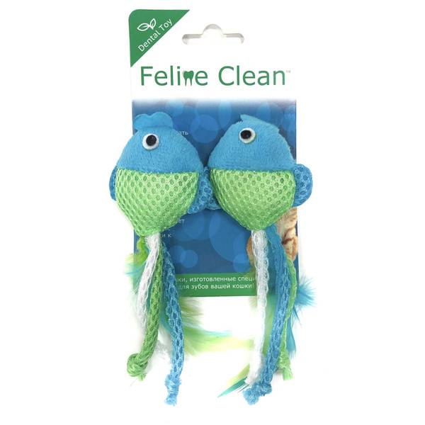 Feline Clean игрушка для кошек Dental Рыбки, ленты и перья (2 шт ...