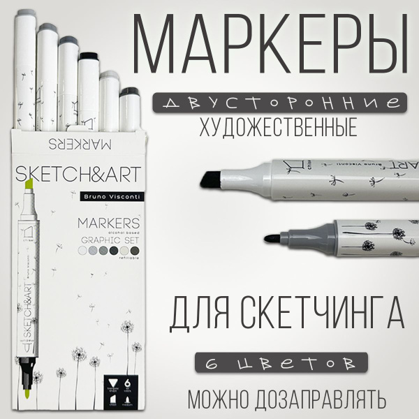 Вопросы и ответы о Художественные маркеры для скетчинга и рисования 6 ...
