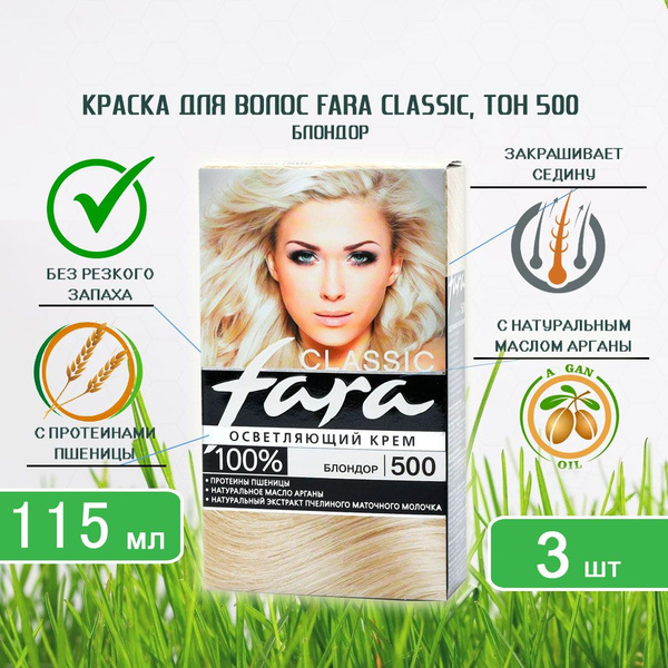 Краска для волос Fara (Фара) Classic, тон 500 - Блондор х 3шт - купить ...