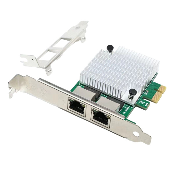 2 порта RJ45 PCIe X1, набор микросхем Realtek 8111F+ASM1082E, сетевая ...