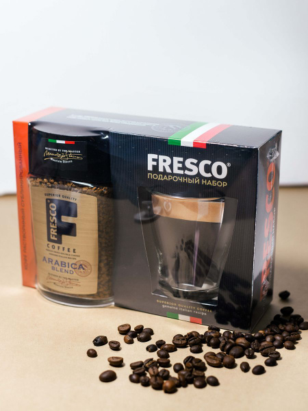 Кофе растворимый FRESCO ARABICA BLEND 100 гр. ст (подарочный набор ...