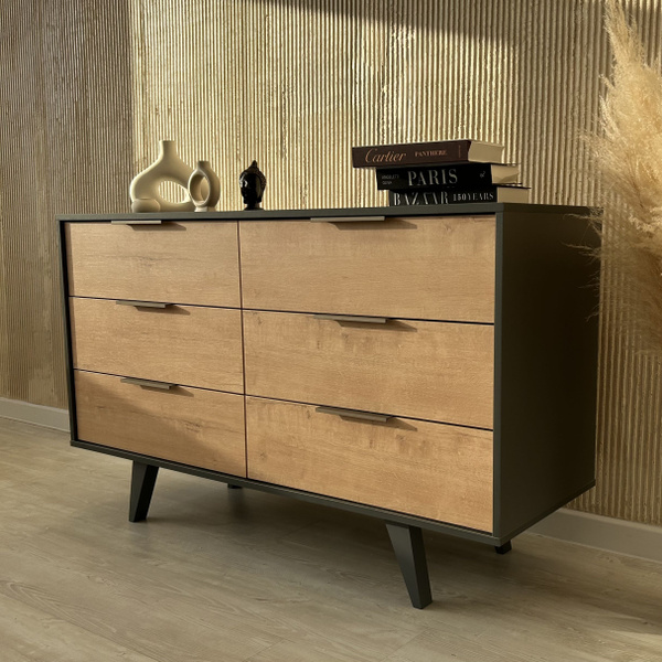 Комод KOKORO-Mebel Чикаго, 134.7x45.6x82.2 см, 6 ящ. купить c доставкой ...