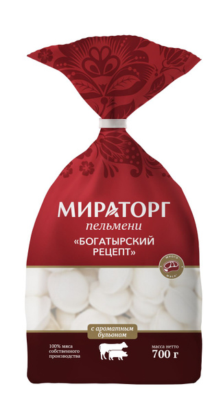 Пельмени Богатырский рецепт Мираторг, замороженные, 700 г - купить с ...