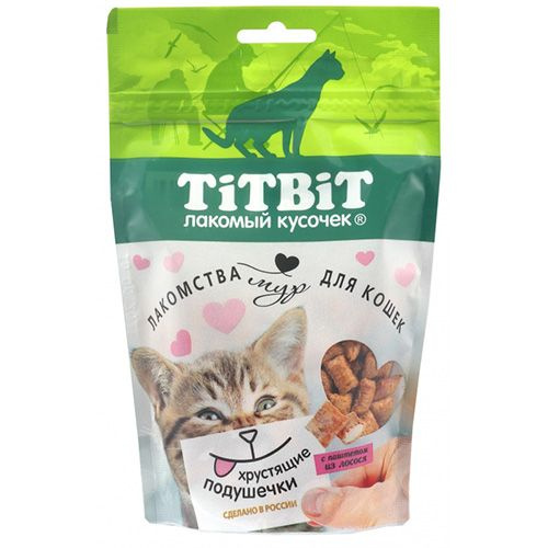 Titbit Хрустящие подушечки / Лакомство Титбит для кошек с паштетом из ...