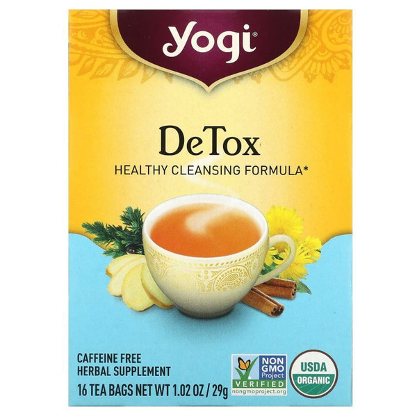 Yogi Tea, Detox, чай детокс без кофеина, 16 чайных пакетиков - купить с ...