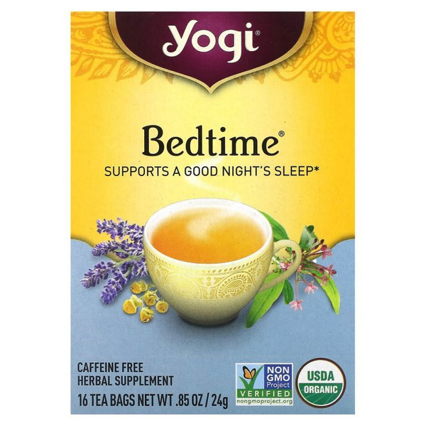 Yogi Tea, Bedtime, чай без кофеина для спокойного сна, 16 чайных ...