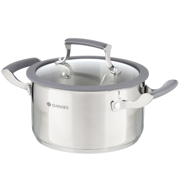 Кастрюля DANIKS, Нержавеющая сталь, Стекло, 2,4 л - купить по выгодной ...