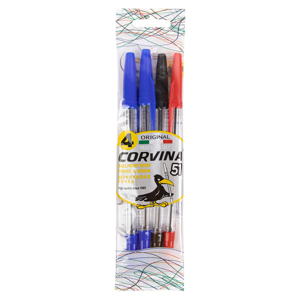 Набор ручек шариковых Corvina Classic Flowpack 1мм, 4шт - купить с ...