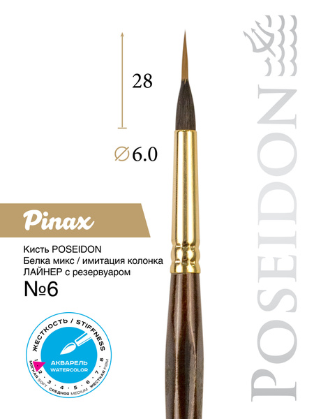 Pinax Кисть для рисования Лайнер №6, 1 шт. - купить с доставкой по ...