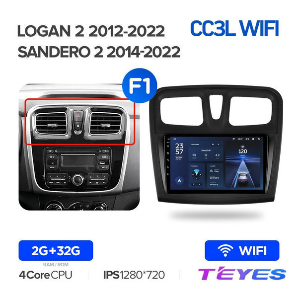 Магнитола Renault Logan 2 2012-2022 Sandero 2 2013-2022 Teyes CC3L Wi ...