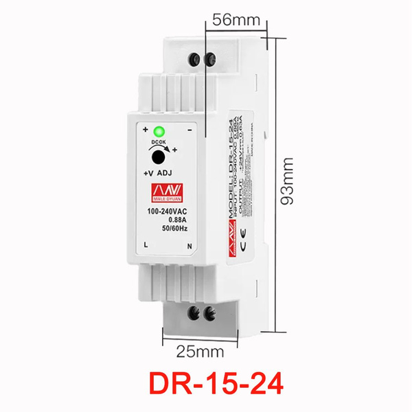 Блок питания 24В DR-15W-24 на DIN-рейку(1 шт.) - купить с доставкой по ...