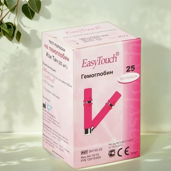 Тест-полоски для анализатора крови EasyTouch на гемоглобин, 25 штук ...