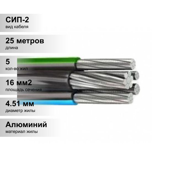 Электрический провод СИП-2 5 16 мм² - купить по выгодной цене в ...