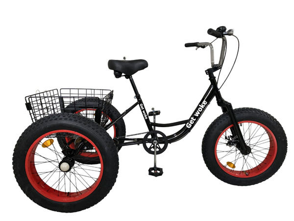 Велосипед 20" Fat BIKE GET WOKE (3-ех колесный,рама металл,7ск.)ЧЕРНО ...