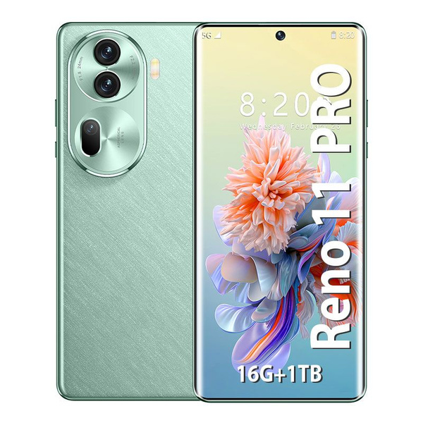 Смартфон loong Reno11 Pro 5G телефон 1 ТБ 16 ГБ Зеленый OLED/AMOLED 2 ...