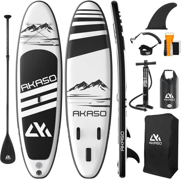 Sup -доска Akaso Black Edition 10" надувная для серфинга с веслом 305 ...