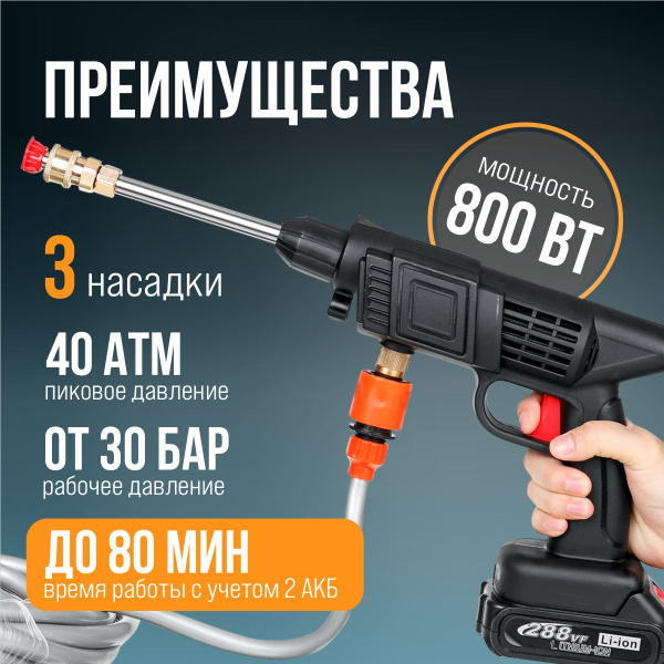 Мойка высокого давления, автомойка портативная, автомобильная минимойка ...