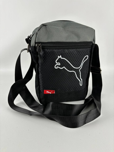 Мужская стильная сумка Puma через плечо или на пояс. Бананка. Серая с ...