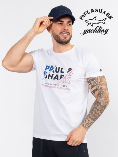 Футболка Paul&Shark, размер 50, 48, цвет красный, синий, хлопок 100% ...