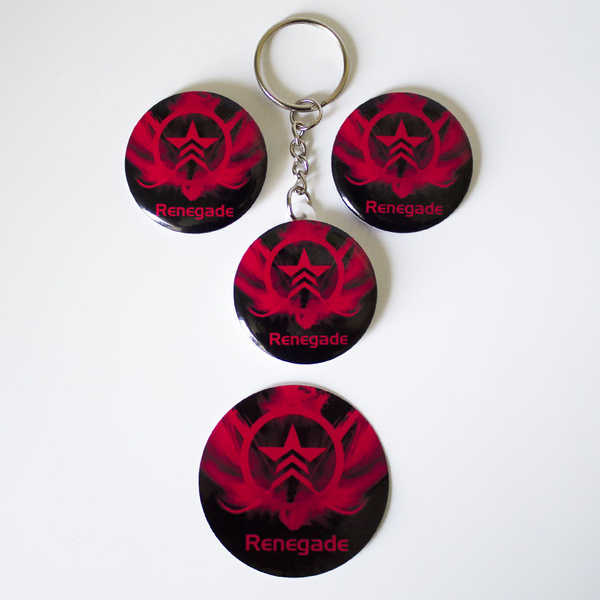 Набор значок магнит брелок ламинированная наклейка стикер Mass Effect ...