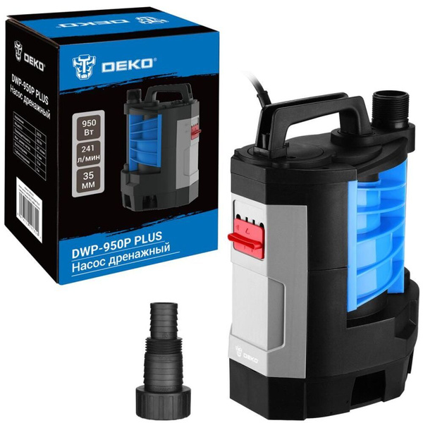 Дренажный насос для грязной воды Deko DWP-950P PLUS (грязевая, 2 режима ...