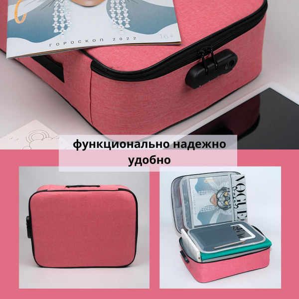 Сумка-Органайзер для хранения документов с кодовым замком, розовый ...