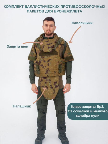 Комплект баллистических пакетов для бронежилета противоосколочный по ...