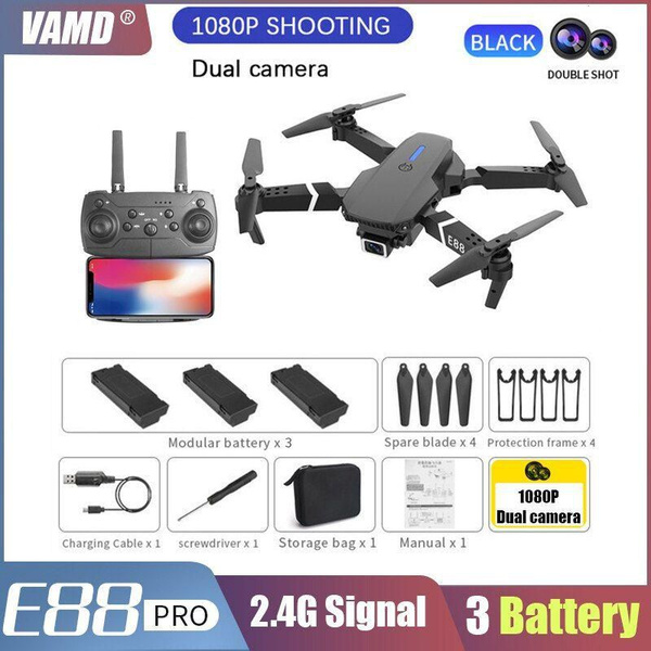 Квадрокоптер E88 PRO игрушка для детей и взрослых с камерой 3 батареи ...