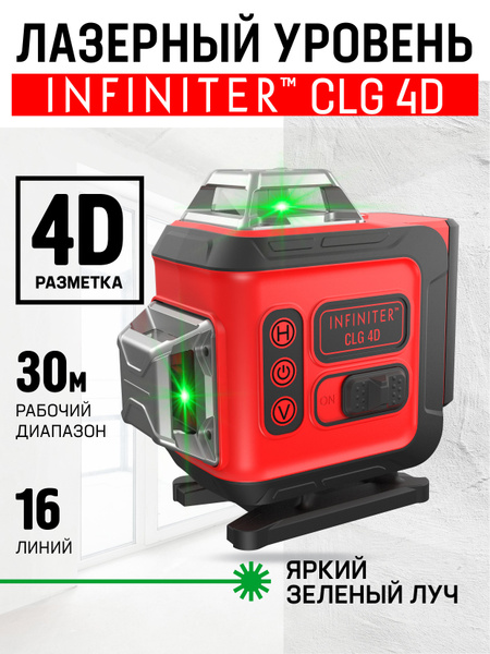 Лазерный уровень INFINITER CLG 4D new строительный нивелир - купить с ...