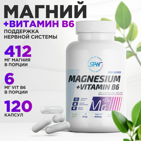 Магний в6 хелат SPW Magnesium Chelate + B6 120 капс. витамины и ...