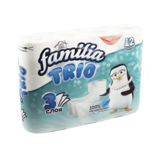 Туалетная бумага 3 слоя 12 рулонов Familia 1 упаковка - купить с ...